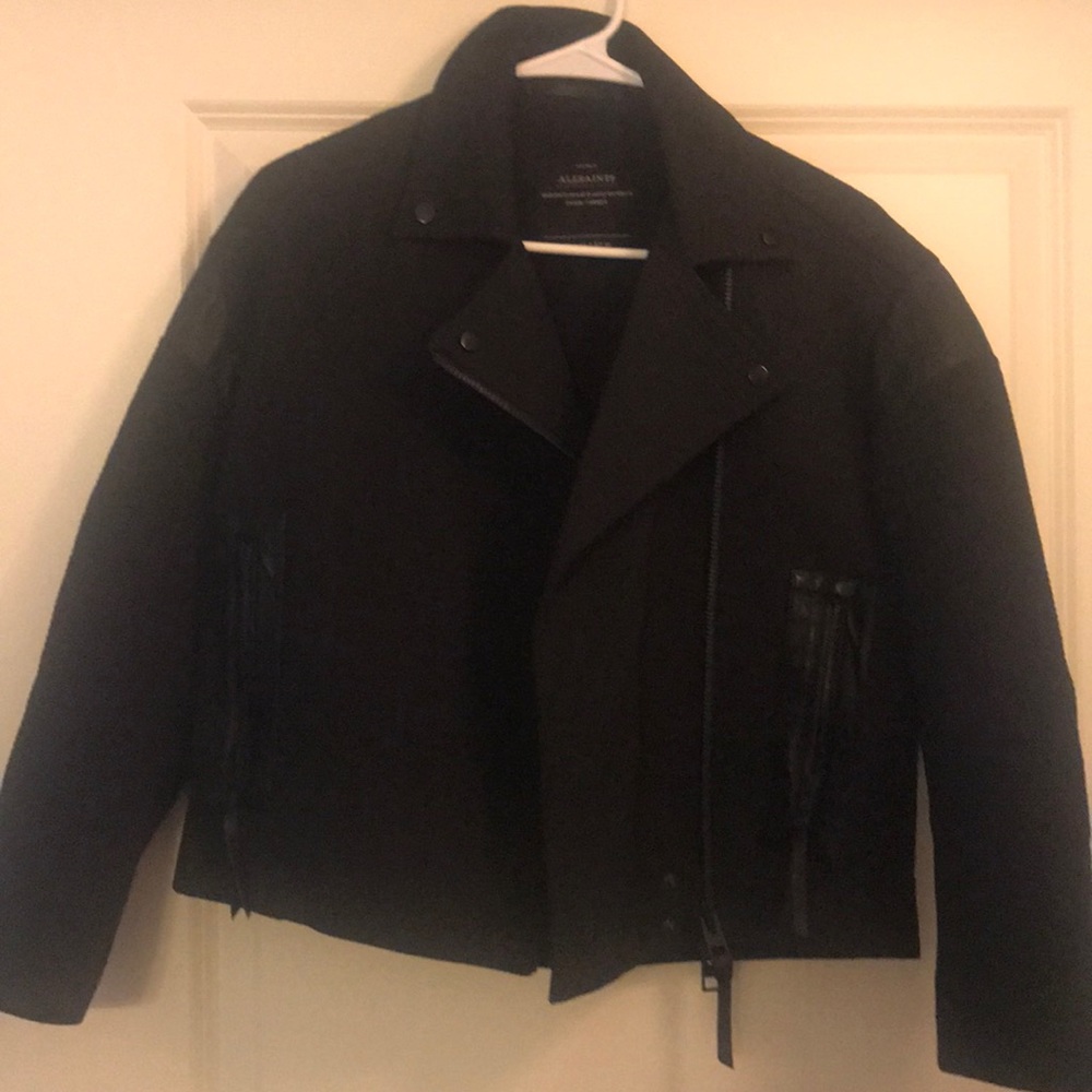 All saints black cropped jacket